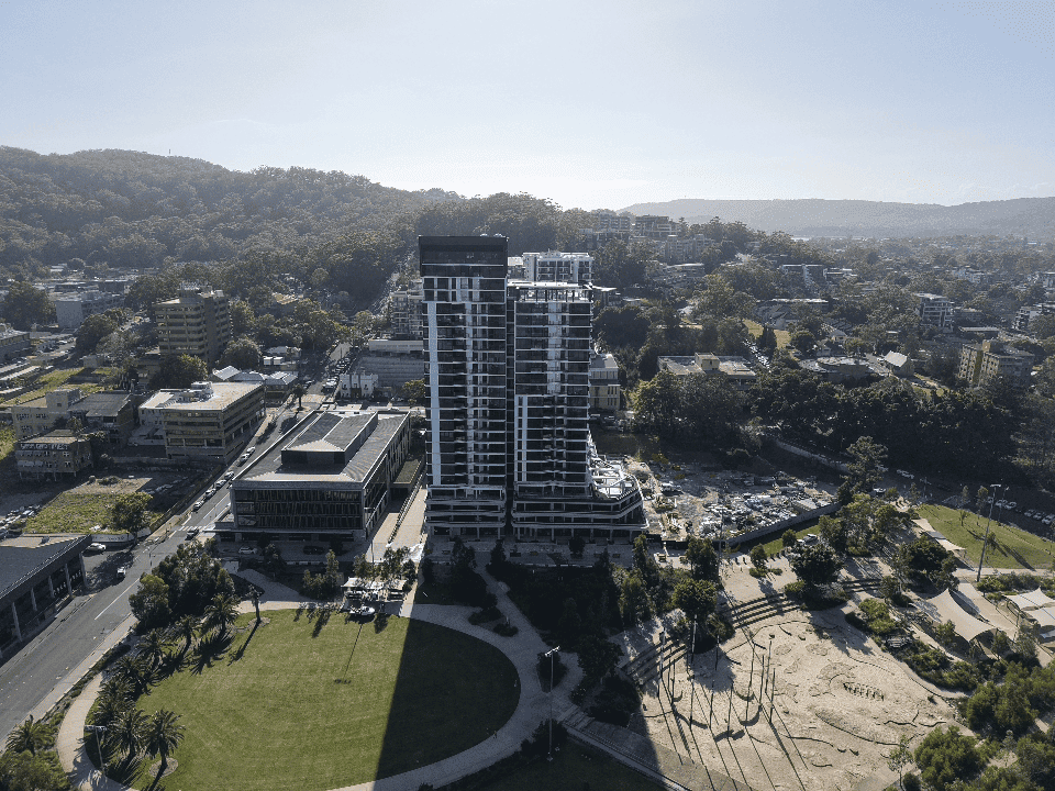 Post construction maintenance show the building from a distance (Gosford)